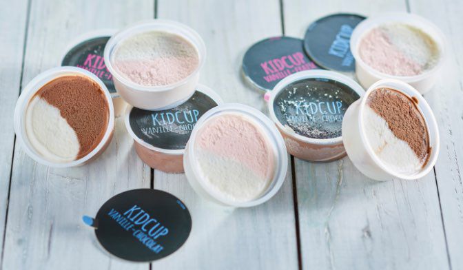 8 Kidcups vanille-fraise-chocolat